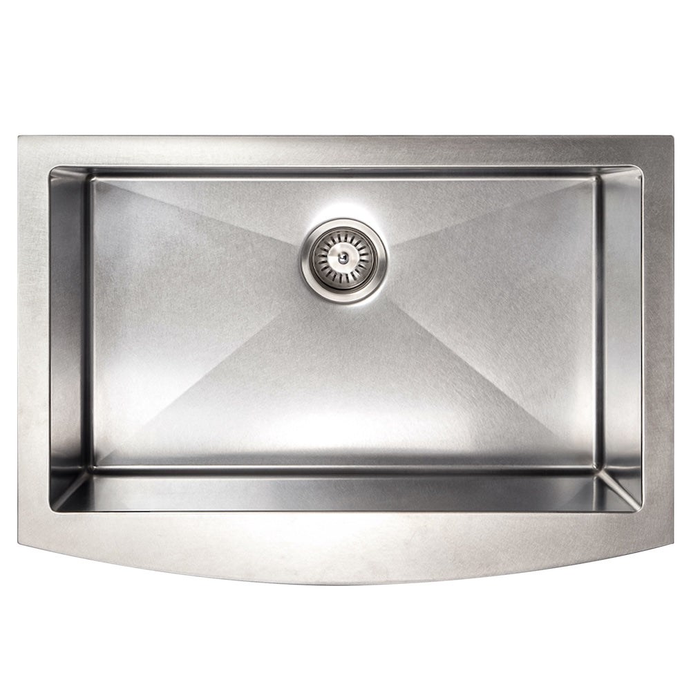 ZLINE 30 in. Zermatt Farmhouse Apron Mount Single Bowl Kitchen Sink with Bottom Grid and Color Options (SAS-30)