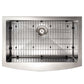 ZLINE 30 in. Zermatt Farmhouse Apron Mount Single Bowl Kitchen Sink with Bottom Grid and Color Options (SAS-30)
