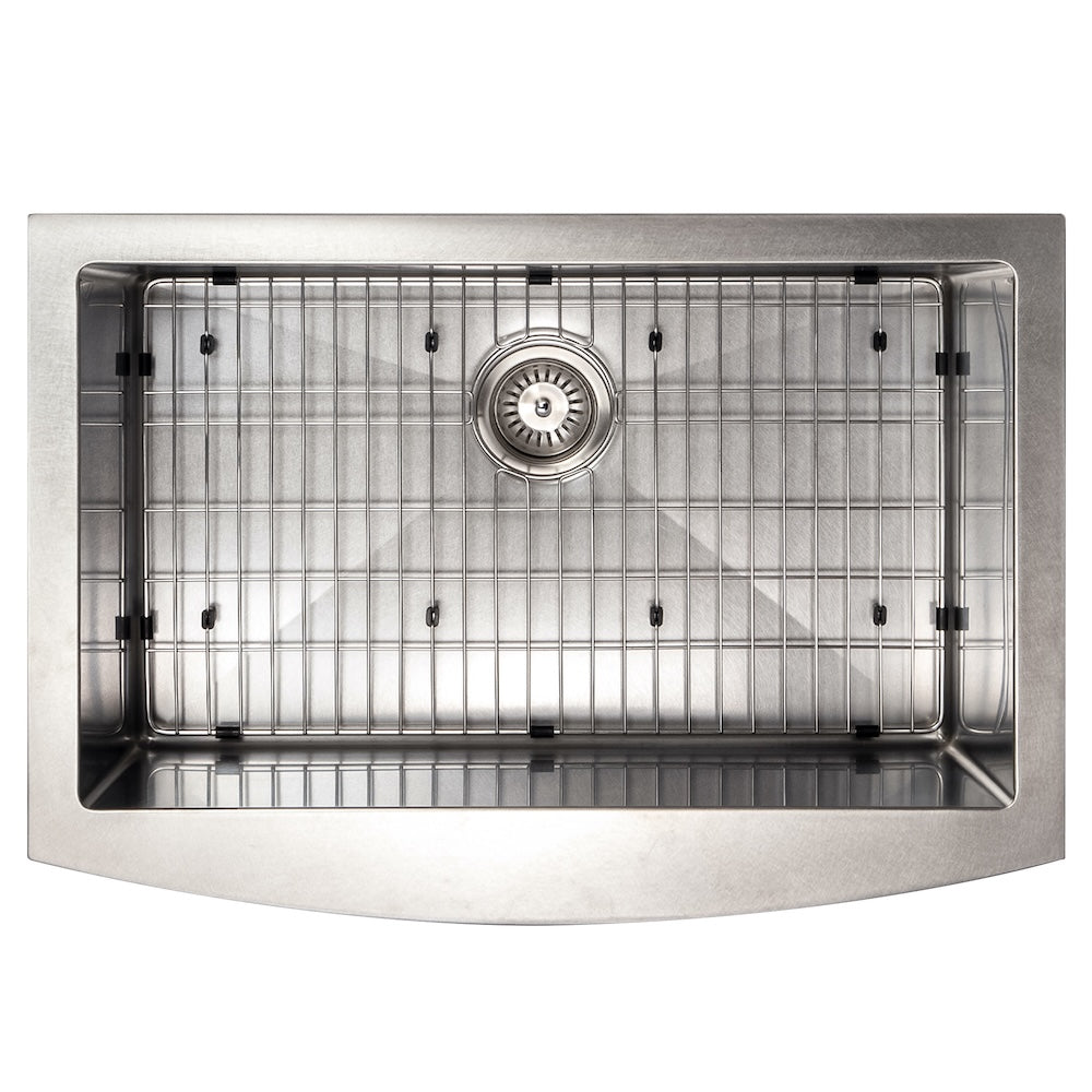 ZLINE 30 in. Zermatt Farmhouse Apron Mount Single Bowl Kitchen Sink with Bottom Grid and Color Options (SAS-30)
