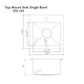 ZLINE 15 in. Donner Topmount Single Bowl Bar Kitchen Sink with Color Options (STS-15)