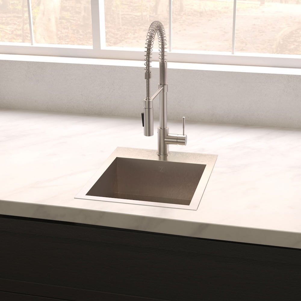 ZLINE 15 in. Donner Topmount Single Bowl Bar Kitchen Sink with Color Options (STS-15)