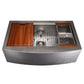 ZLINE 33 in. Moritz Farmhouse Apron Mount Single Bowl Kitchen Sink with Bottom Grid and Accessories (SLSAP-33) Satin Stainless Steel