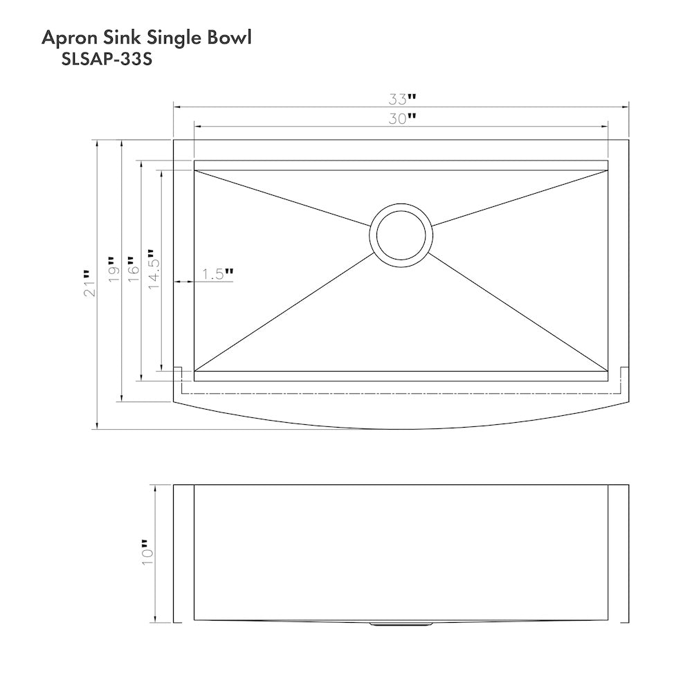 ZLINE 33 in. Moritz Farmhouse Apron Mount Single Bowl Kitchen Sink with Bottom Grid and Accessories with Color Options (SLSAP-33)