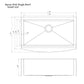 ZLINE 33 in. Moritz Farmhouse Apron Mount Single Bowl Kitchen Sink with Bottom Grid and Accessories with Color Options (SLSAP-33)