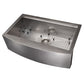 ZLINE 33 in. Moritz Farmhouse Apron Mount Single Bowl Kitchen Sink with Bottom Grid and Accessories (SLSAP-33) Satin Stainless Steel