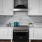 ZLINE Ducted Satin Stainless Steel Wall Mount Range Hood with Black Matte Shell and Size Options (8654BLM)