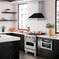 ZLINE 30 in. Satin Stainless Steel Wall Mount Range Hood with Colored Shell and Stainless Steel Handle (8654SNX-30)
