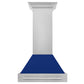 ZLINE 30 in. Satin Stainless Steel Wall Mount Range Hood with Colored Shell and Stainless Steel Handle (8654SNX-30)