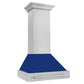ZLINE 30 in. Satin Stainless Steel Wall Mount Range Hood with Colored Shell and Stainless Steel Handle (8654SNX-30)