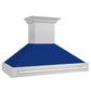 ZLINE 48 in. Satin Stainless Steel Wall Mount Range Hood with Colored Shell and Stainless Steel Handle (8654SNX-48)