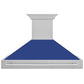 ZLINE 48 in. Satin Stainless Steel Wall Mount Range Hood with Colored Shell and Stainless Steel Handle (8654SNX-48)