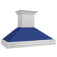 ZLINE 48 in. Satin Stainless Steel Wall Mount Range Hood with Colored Shell and Stainless Steel Handle (8654SNX-48)
