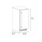 ZLINE 15 in. Touchstone Clear Cube Ice Maker with Drain Pump and Satin Stainless Steel Door (ICCD-SN-15) dimensional diagram.