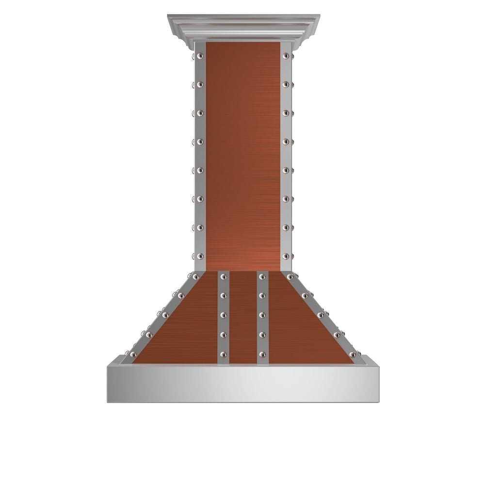 ZLINE 30 in. Designer Series Copper Island Mount Range Hood with Satin Stainless Steel Trim (655i-CSSSS-30)