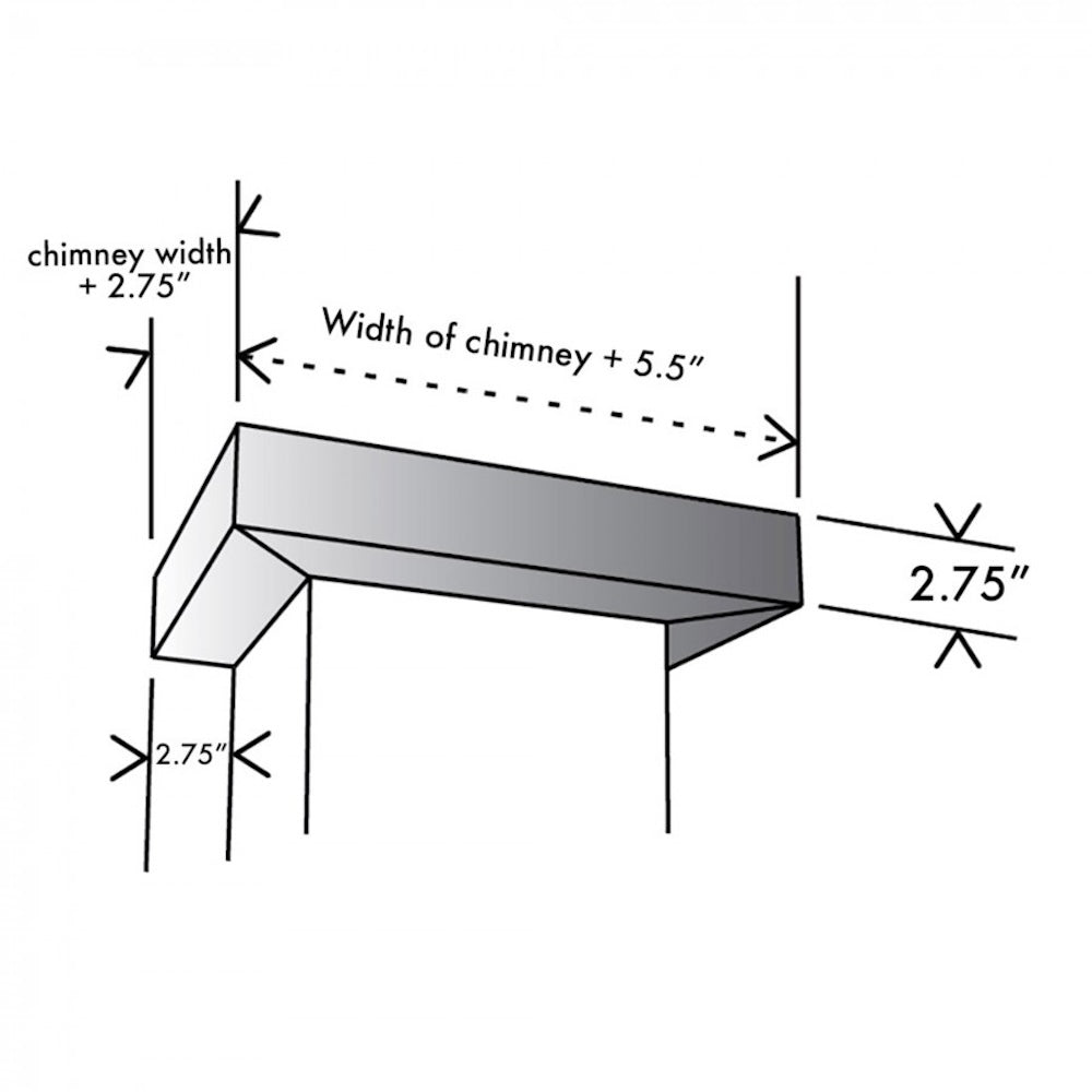 ZLINE Satin Stainless Steel Crown Molding Profile 6 for Wall Mount