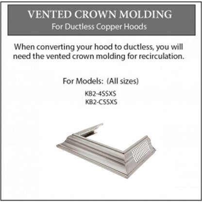 ZLINE Vented Crown Molding Profile 6 for Wall Mount Range Hood in Stainless Steel (CM6V-KB-S304)