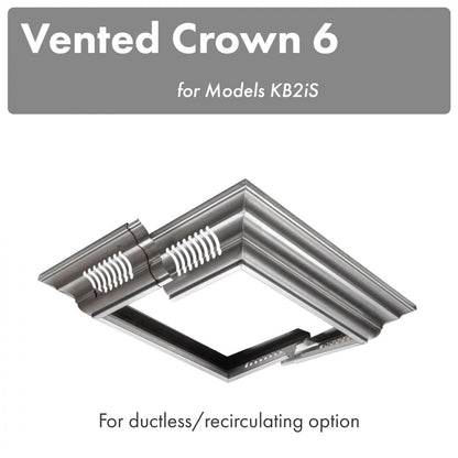 ZLINE Vented Crown Molding Profile 6 for Island Mount Range Hood in Satin Stainless Steel (CM6V-KB2iS)