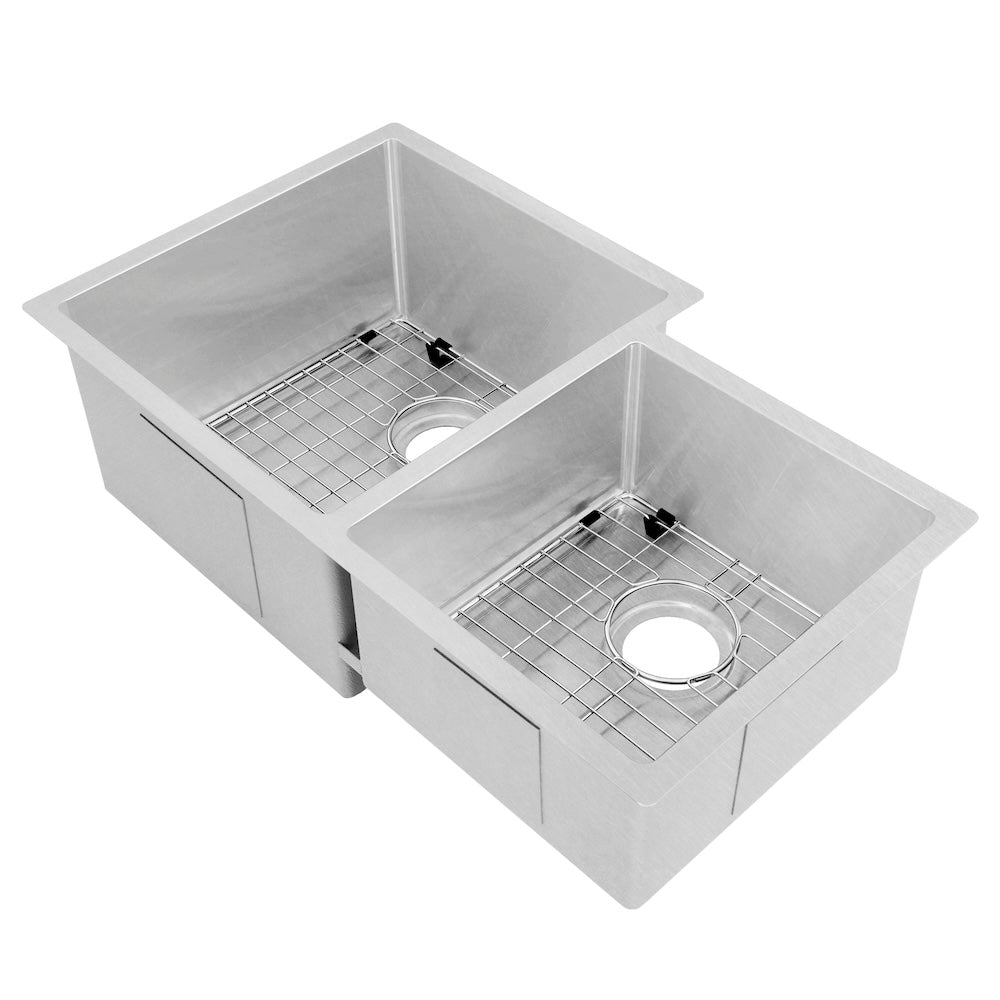 ZLINE 32 in. Jackson Undermount Double Bowl Kitchen Sink with Bottom Grid and Color Options (SRDR-32)