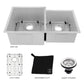 ZLINE 32 in. Jackson Undermount Double Bowl Kitchen Sink with Bottom Grid and Color Options (SRDR-32)