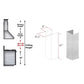 ZLINE 61 in. Satin Stainless Steel Chimney Extension for Ceilings up to 12.5 ft. (8KF2S-E) dimensional diagram.