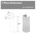 ZLINE 61 in. Satin Stainless Steel Chimney Extension for Ceilings up to 12.5 ft. (8KL3S-E)
