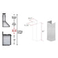 ZLINE 61 in. Satin Stainless Steel Chimney Extension for Ceilings up to 12.5 ft. (8KN4S-E) dimensional diagram.