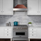 ZLINE Ducted Satin Stainless Steel Wall Mount Range Hood with Hand-Hammered Copper Shell and Size Options (8654HH)