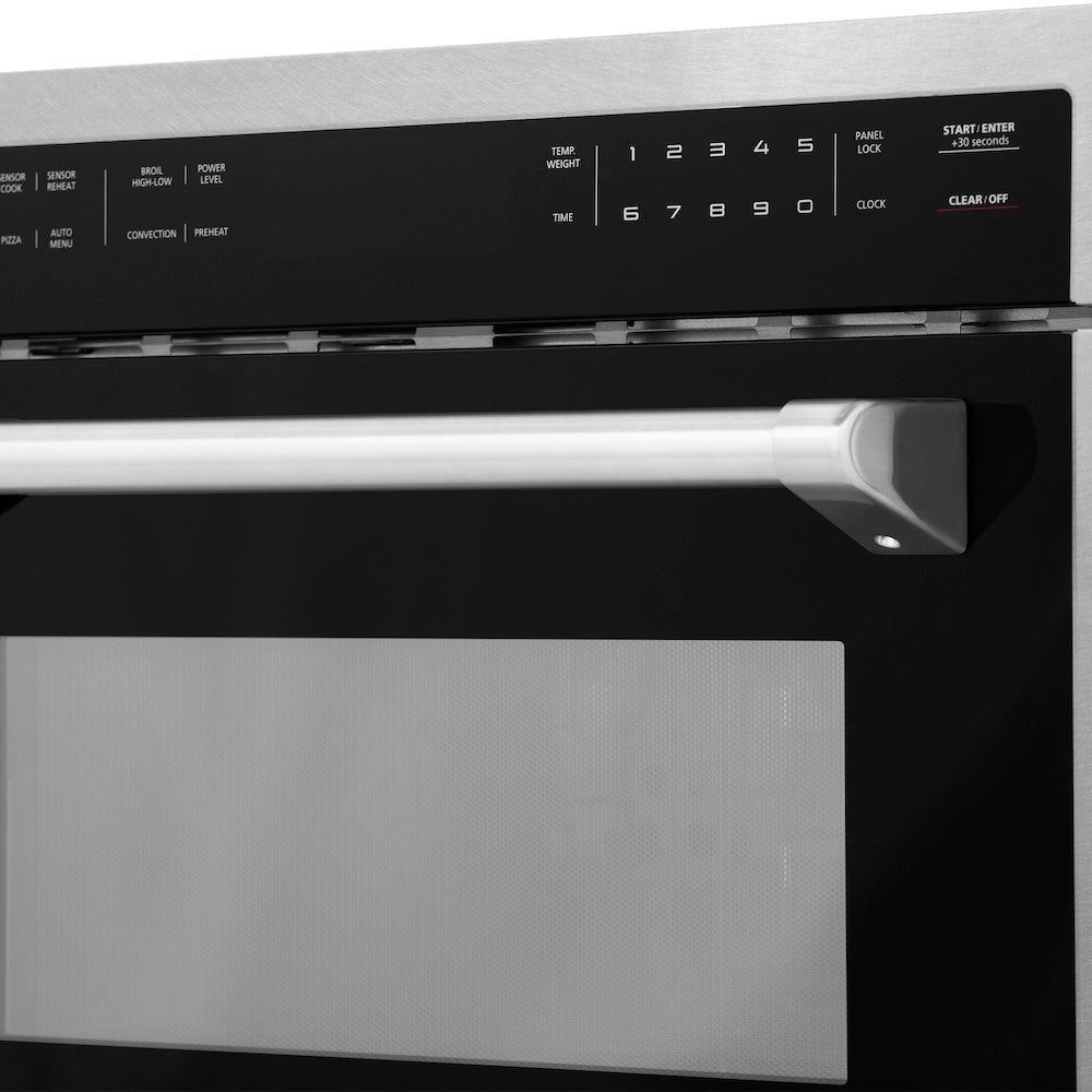 ZLINE 24 in. 1.6 cu ft. Built-in Convection Microwave Oven in Satin Stainless Steel with Speed and Sensor Cooking, Open Box-Excellent Condition