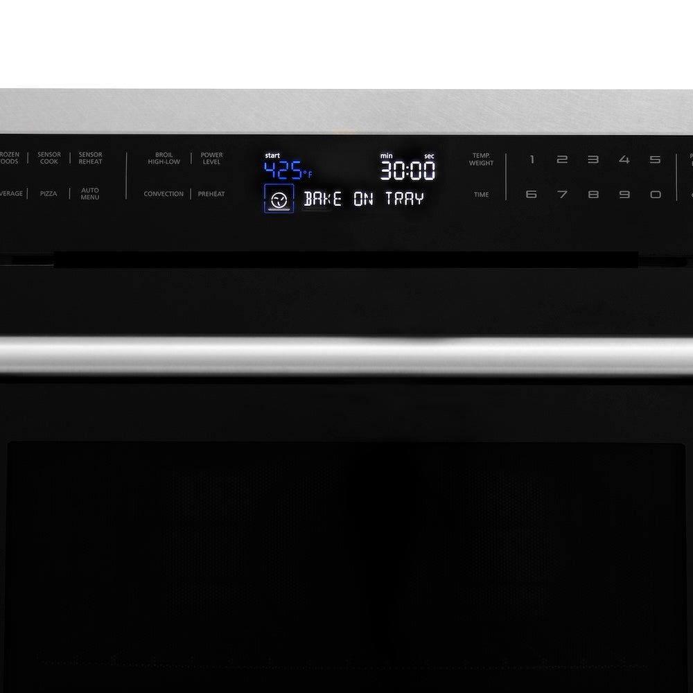 ZLINE 24 in. 1.6 cu ft. Built-in Convection Microwave Oven in Satin Stainless Steel with Speed and Sensor Cooking, Open Box-Excellent Condition