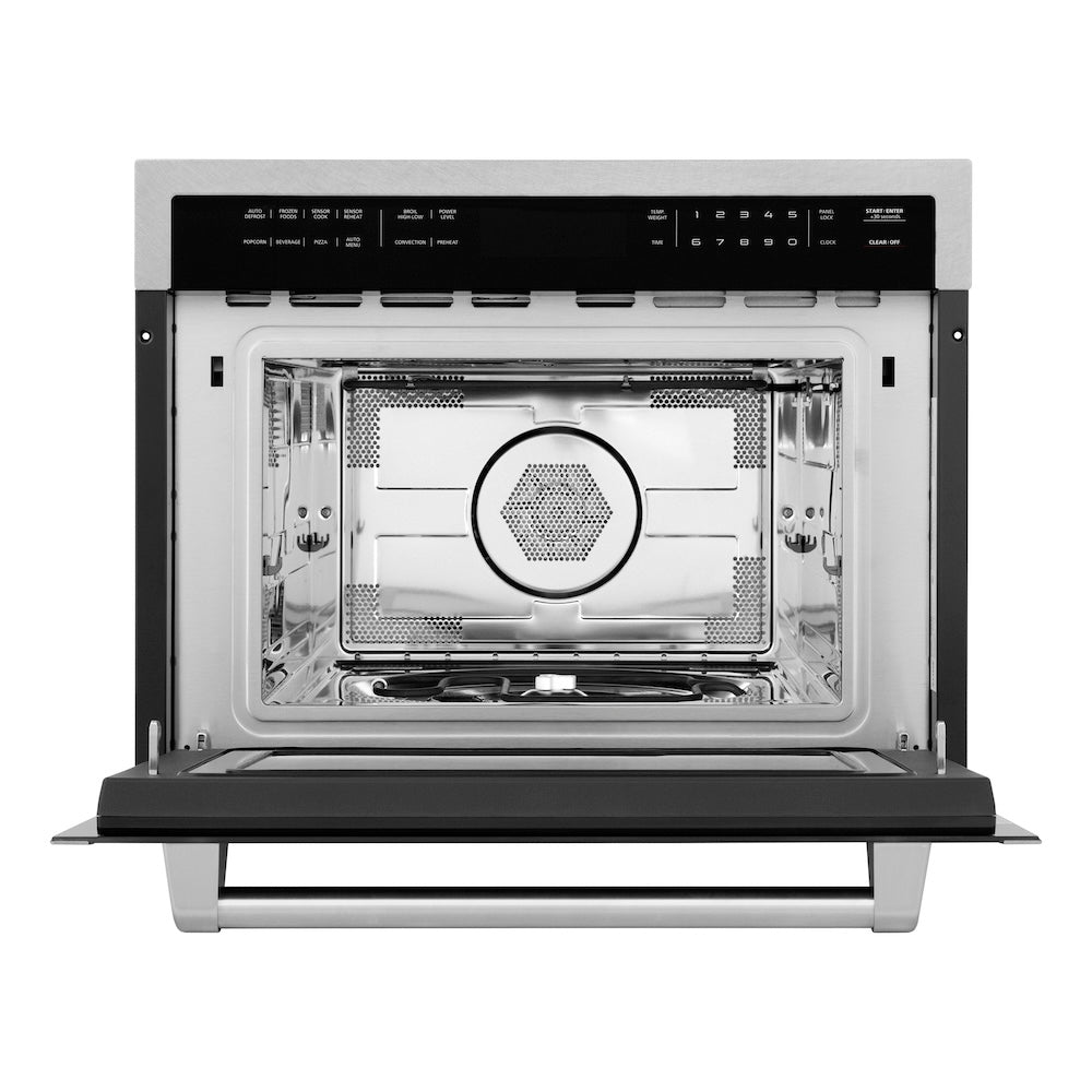 ZLINE 24 in. 1.6 cu ft. Built-in Convection Microwave Oven in Satin Stainless Steel with Speed and Sensor Cooking, Open Box-Good Condition