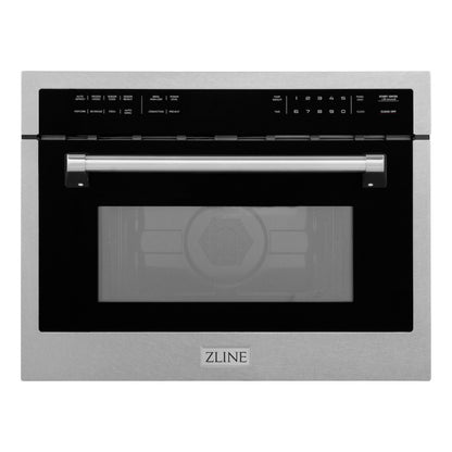 ZLINE 24 in. 1.6 cu ft. Built-in Convection Microwave Oven in Satin Stainless Steel with Speed and Sensor Cooking, Open Box-Excellent Condition main image.