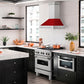 ZLINE 30 in. Satin Stainless Steel Wall Mount Range Hood with Colored Shell and Stainless Steel Handle (8654SNX-30)