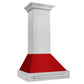 ZLINE 30 in. Satin Stainless Steel Wall Mount Range Hood with Colored Shell and Stainless Steel Handle (8654SNX-30)