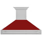 ZLINE 48 in. Satin Stainless Steel Wall Mount Range Hood with Colored Shell and Stainless Steel Handle (8654SNX-48)