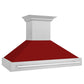 ZLINE 48 in. Satin Stainless Steel Wall Mount Range Hood with Colored Shell and Stainless Steel Handle (8654SNX-48)