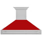 ZLINE 48 in. Satin Stainless Steel Wall Mount Range Hood with Colored Shell and Stainless Steel Handle (8654SNX-48)