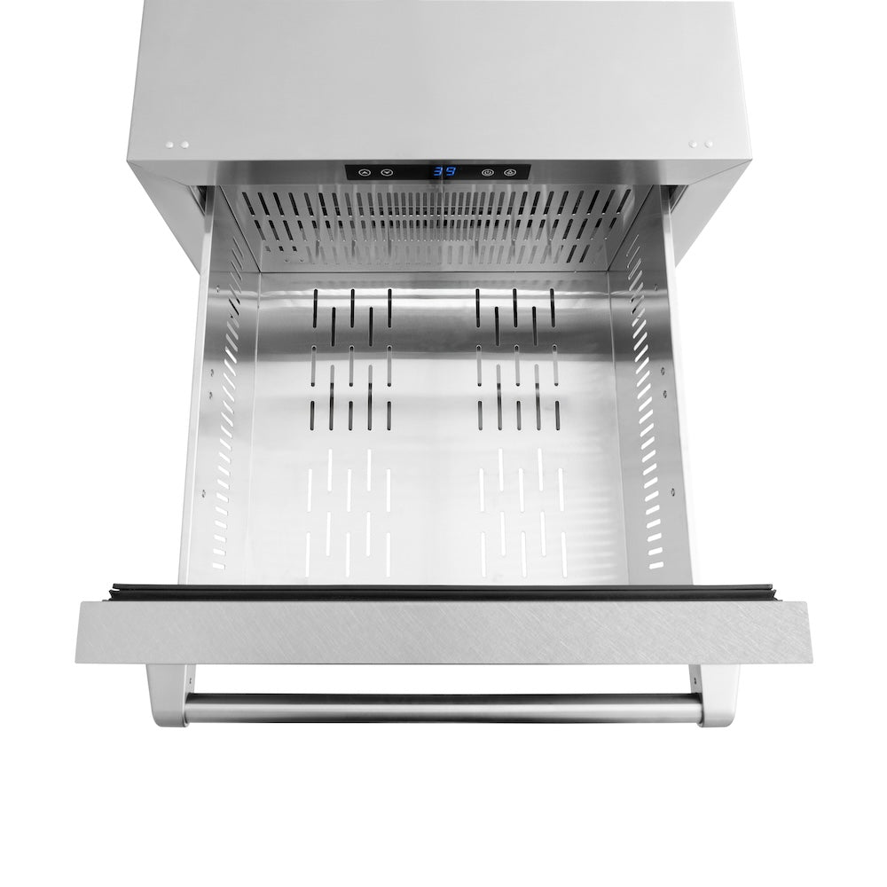 ZLINE 24 in. Touchstone 168 Can Outdoor-Rated Dual Refrigerator Drawer with Satin Stainless Steel Doors (RDSO-SN-24)