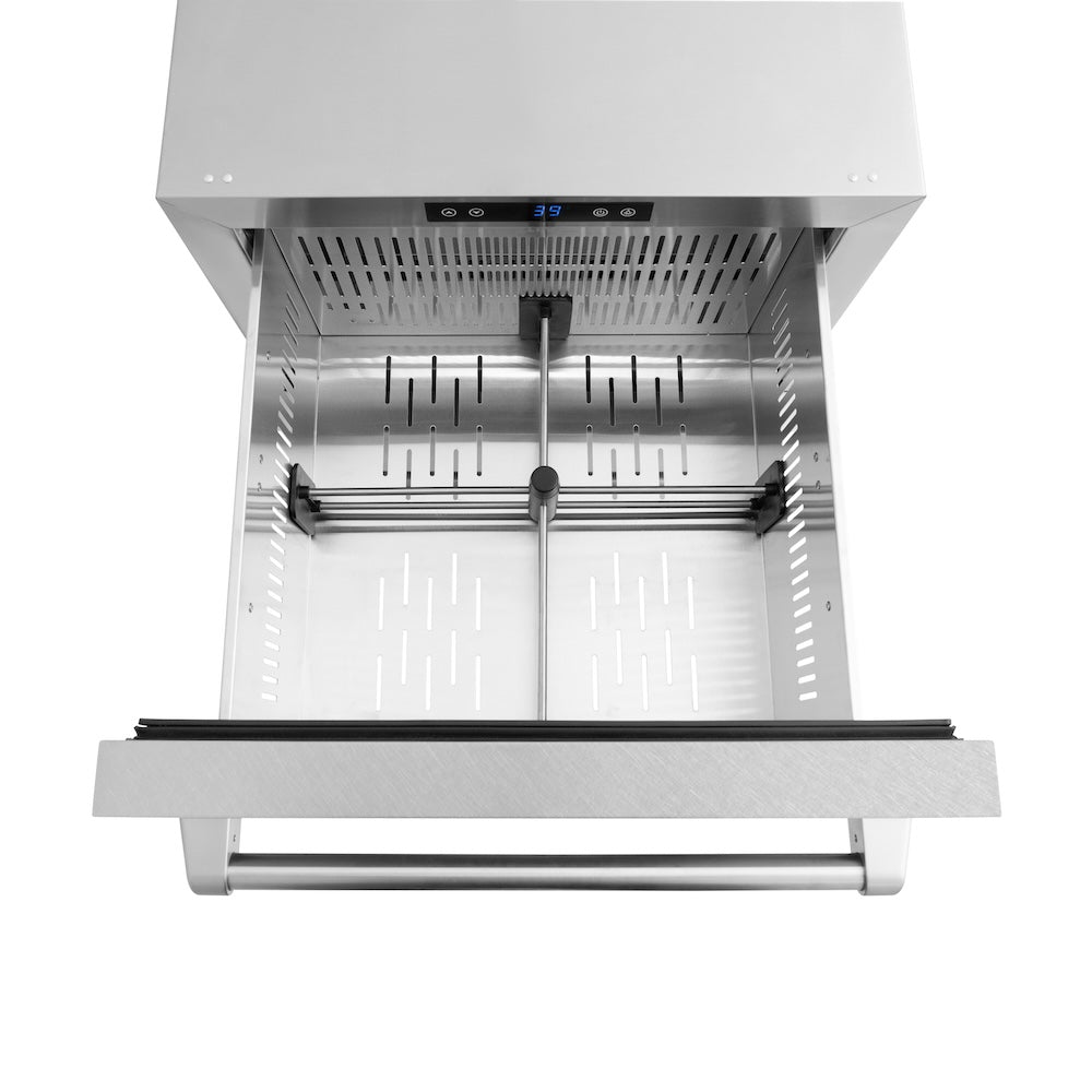 ZLINE 24 in. Touchstone 168 Can Outdoor-Rated Dual Refrigerator Drawer with Satin Stainless Steel Doors (RDSO-SN-24)