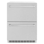 ZLINE 24 in. Touchstone 168 Can Outdoor-Rated Dual Refrigerator Drawer with Satin Stainless Steel Doors (RDSO-SN-24)