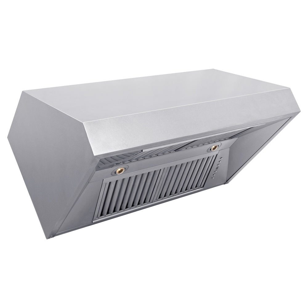 ZLINE Satin Stainless Steel Convertible Vent Under Cabinet Range Hood with Size Options (8685S)