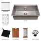 ZLINE 30 in. Garmisch Undermount Single Bowl Kitchen Sink with Bottom Grid and Accessories with Color Options (SLS-30)