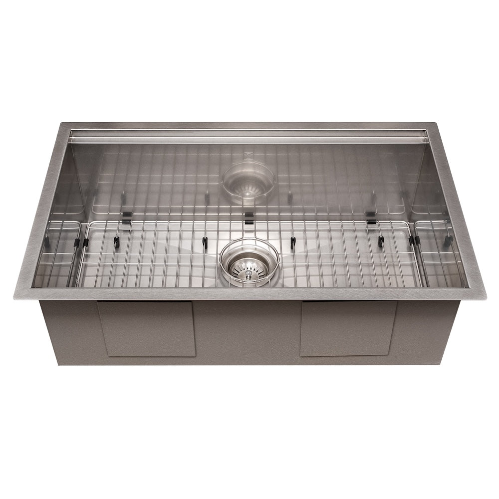 ZLINE 33 in. Garmisch Undermount Single Bowl Kitchen Sink with Bottom Grid and Accessories with Color Options (SLS-33)