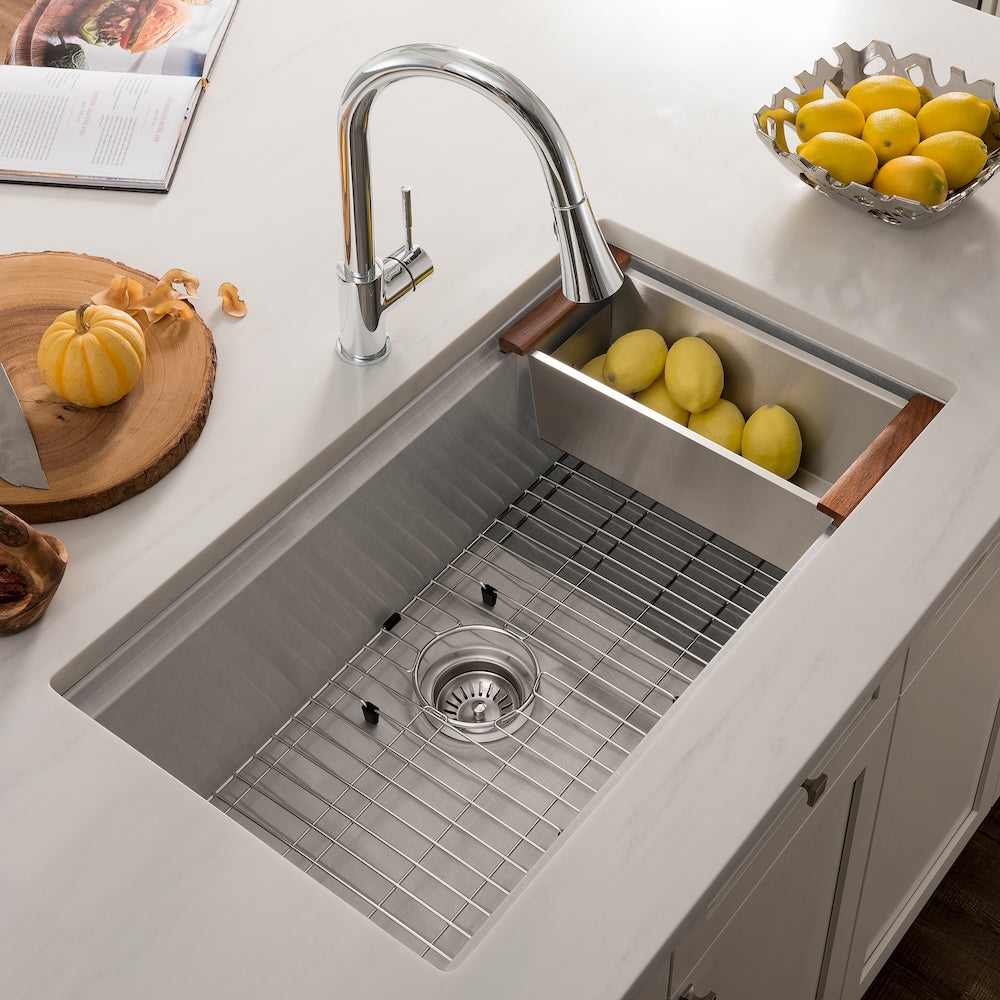 ZLINE 33 in. Garmisch Undermount Single Bowl Kitchen Sink with Bottom Grid and Accessories with Color Options (SLS-33)