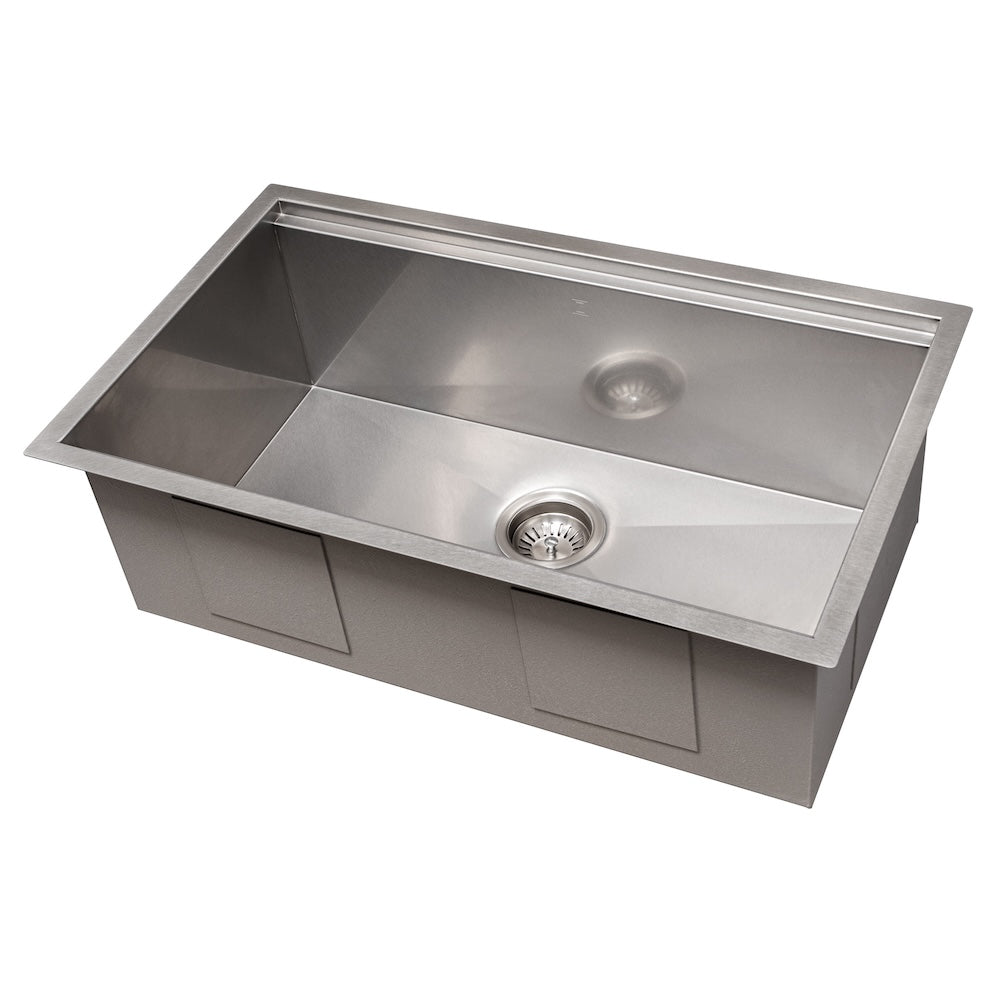 ZLINE 33 in. Garmisch Undermount Single Bowl Kitchen Sink with Bottom Grid and Accessories with Color Options (SLS-33)