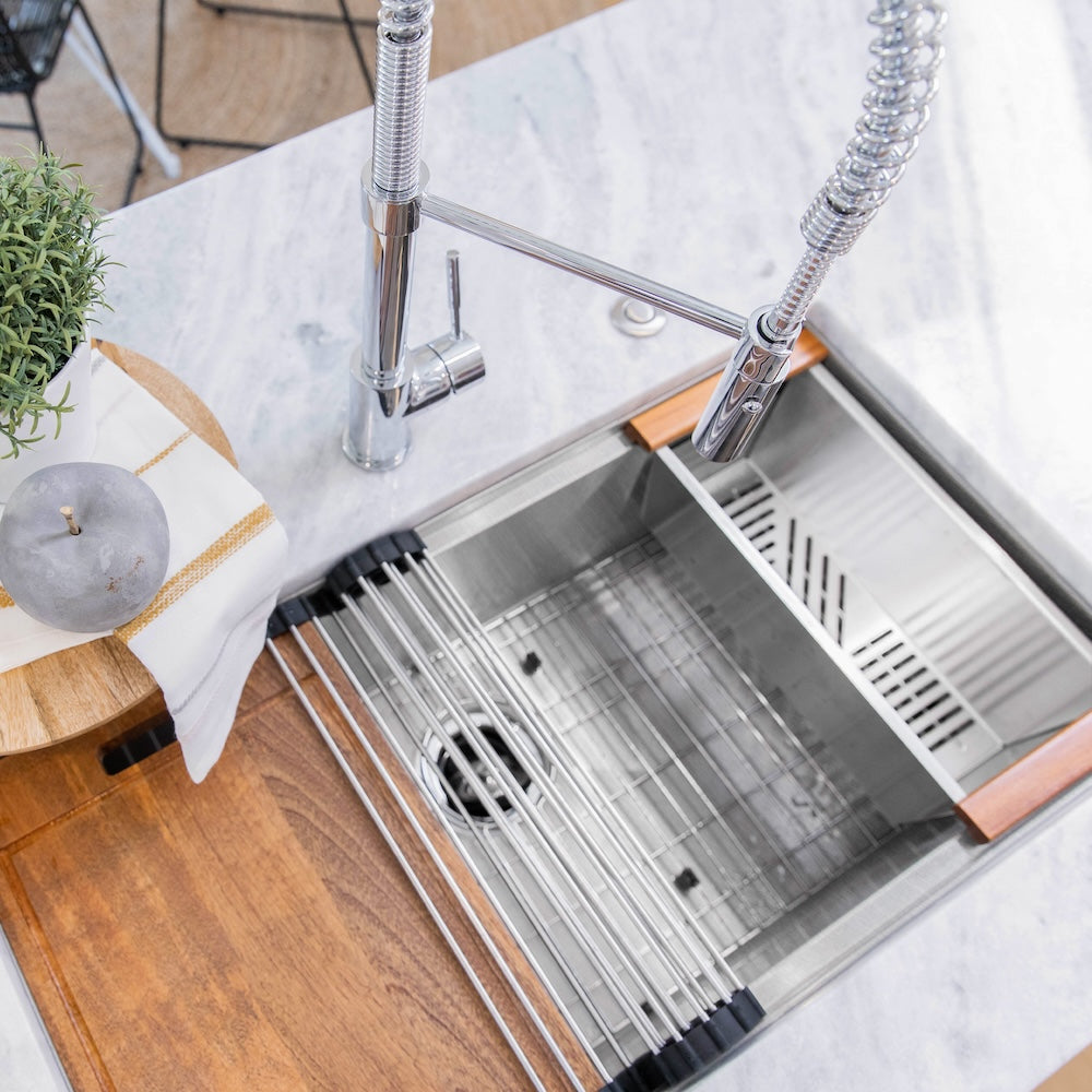 ZLINE 33 in. Garmisch Undermount Single Bowl Kitchen Sink with Bottom Grid and Accessories with Color Options (SLS-33)