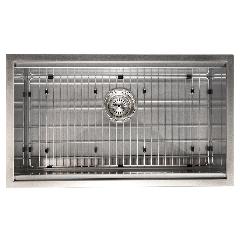 ZLINE 33 in. Garmisch Undermount Single Bowl Kitchen Sink with Bottom Grid and Accessories with Color Options (SLS-33)