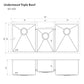 ZLINE 45 in. Breckenridge Undermount Triple Bowl Kitchen Sink with Bottom Grid and Color Options (SLT-45) dimensional diagram.