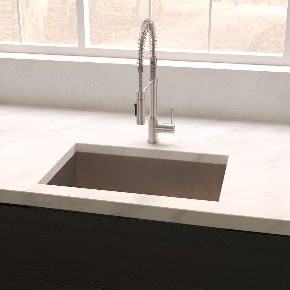 ZLINE 23 in. Meribel Undermount Single Bowl Kitchen Sink with Bottom Grid and Color Options (SRS-23)