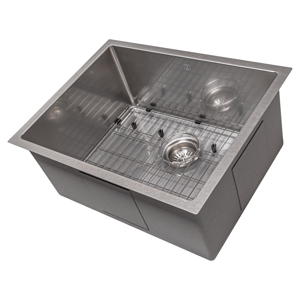 ZLINE 23 in. Meribel Undermount Single Bowl Kitchen Sink with Bottom Grid and Color Options (SRS-23)
