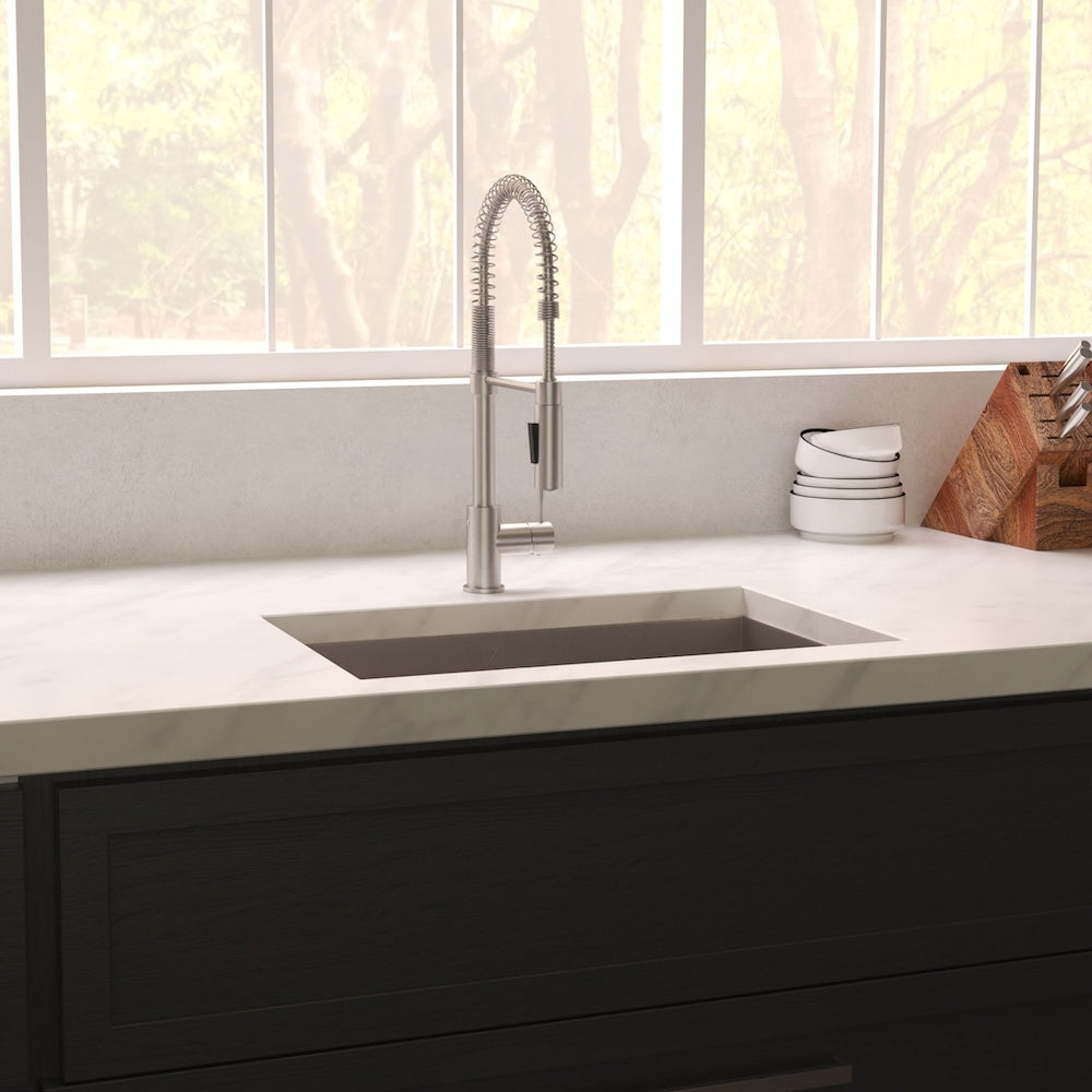 ZLINE 27 in. Meribel Undermount Single Bowl Kitchen Sink with Bottom Grid and Color Options (SRS-27)